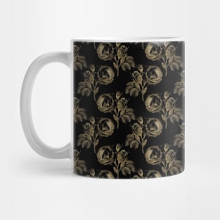 Unicorn Neck Gator Black and Gold Roses Mug